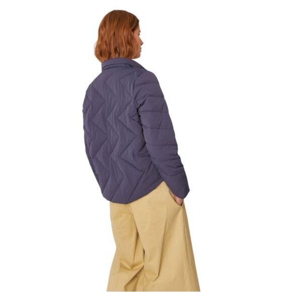 NWT SKFK Eira Navy Violet Quilted Snap Front Nylon Jacket EU 38 | US 6 Reg. $199 - Picture 3 of 14